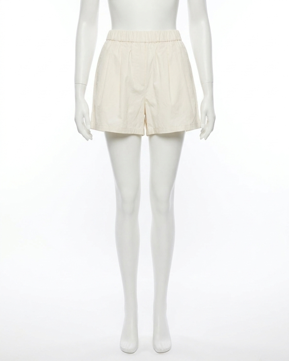 NEW PINCH high waist polyurethane leather shorts in ivory
